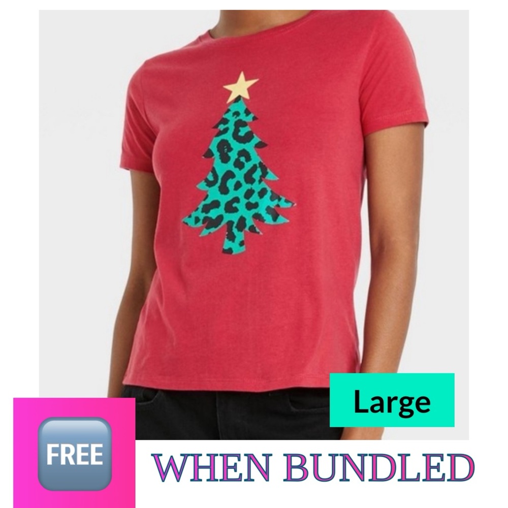 🆓 When Bundled Mighty Fine Christmas Tree Leopard Print T-Shirt - LARGE